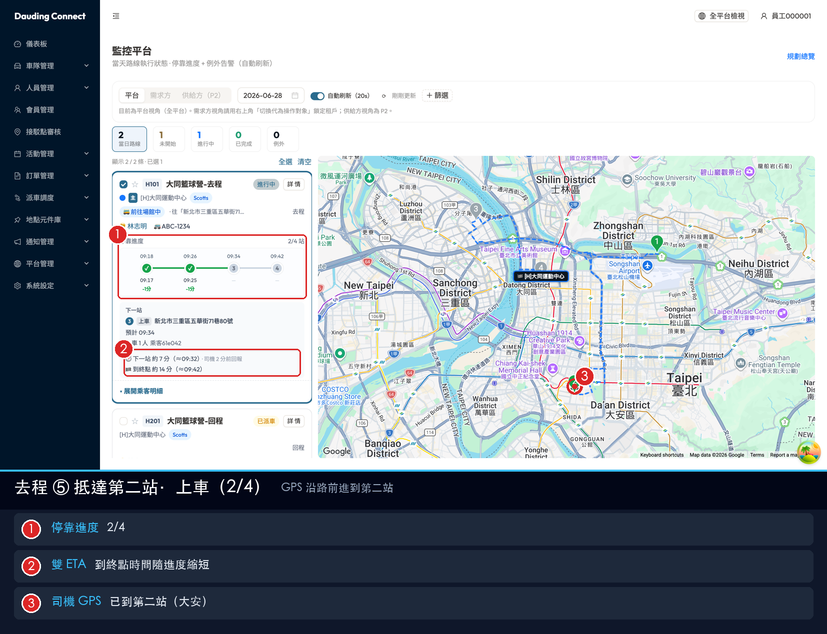 去程 A5 抵達第二站