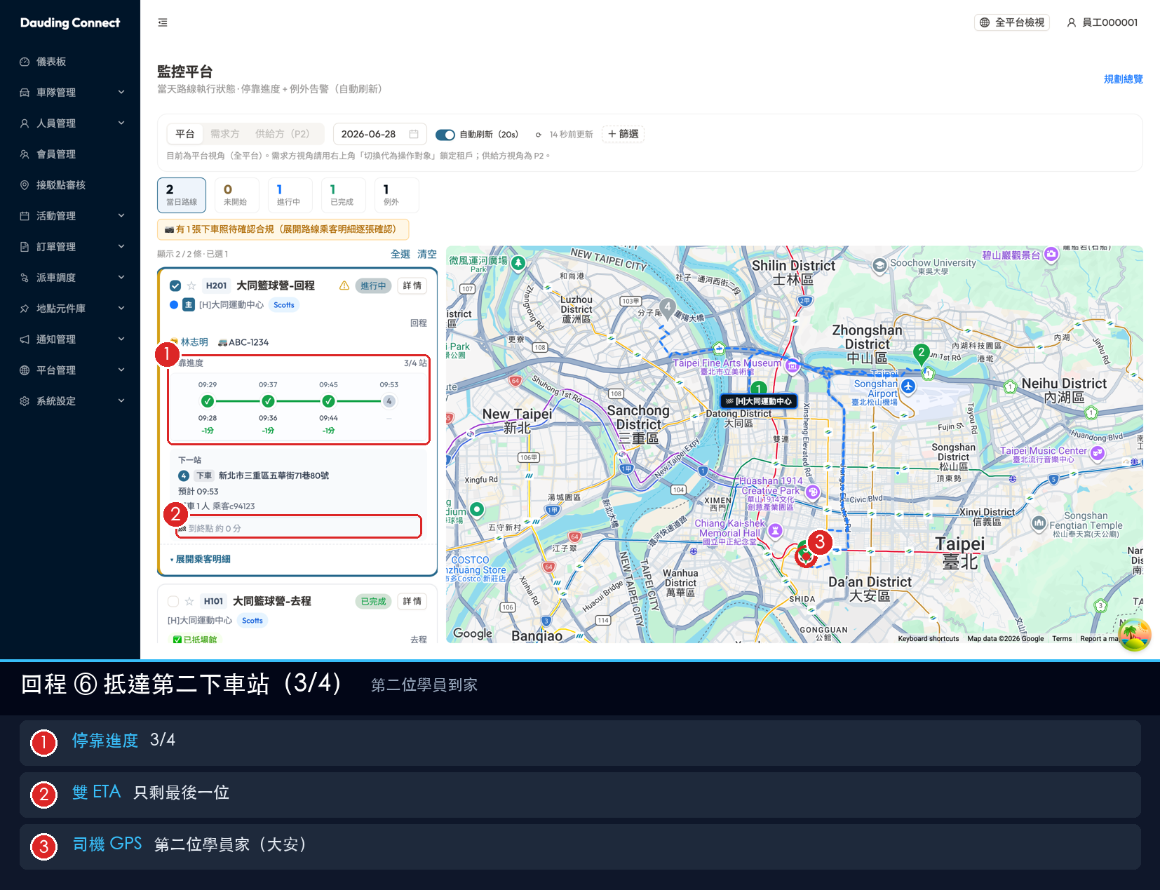 回程 B5 抵達第二下車站